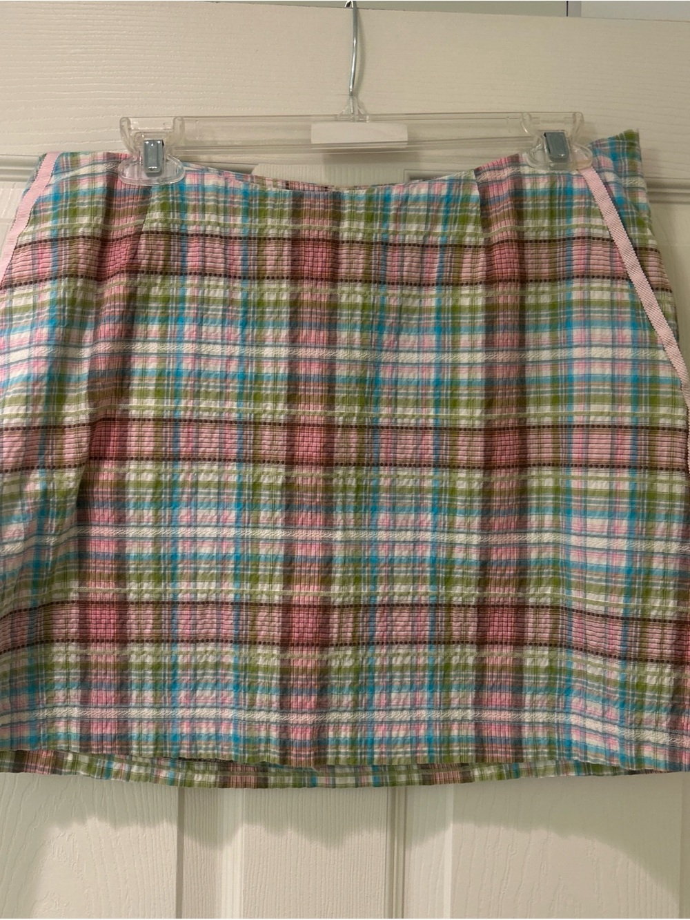 Pastel Plaid Mini Skirt in Pink, Green & Blue